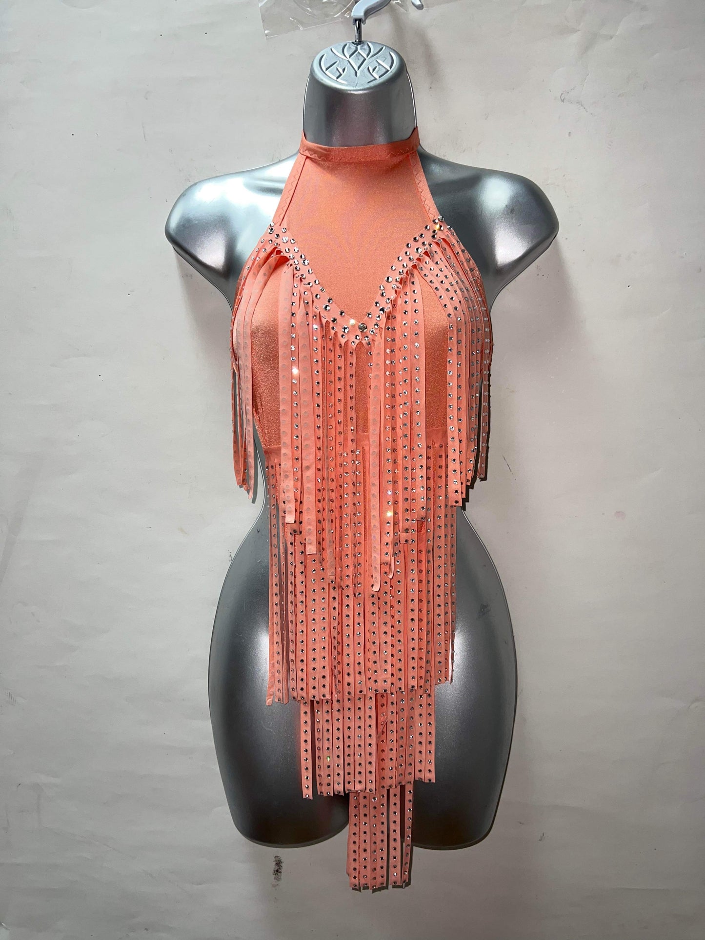PEACH FRINGE ONE PIECE