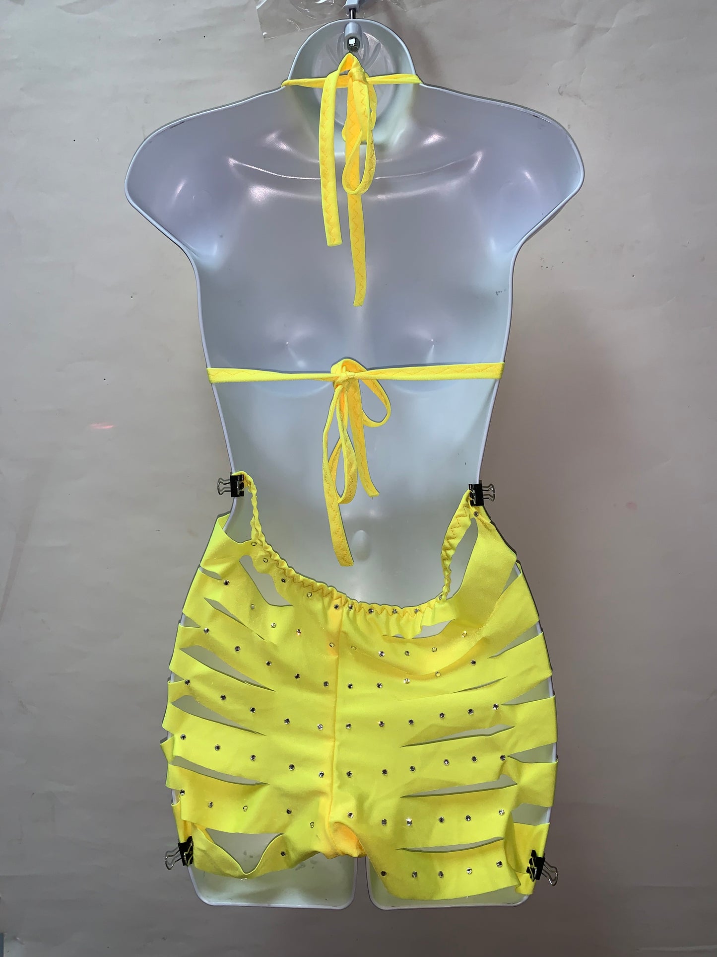 TWO PIECE YELLOW SHORTS SET