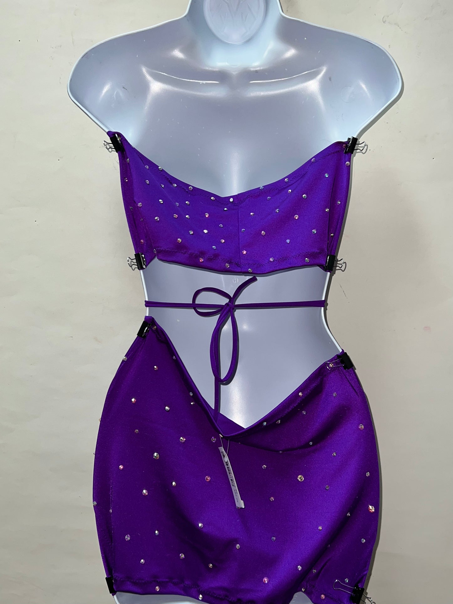 Two Piece Purple Skirt Set