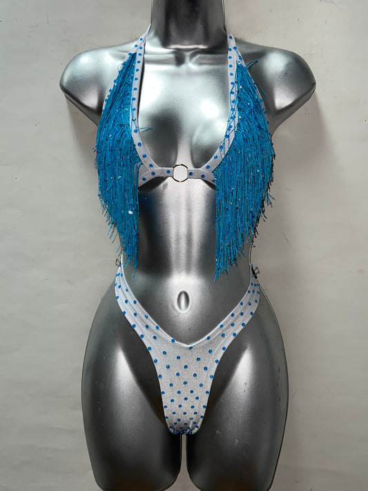 Two Piece Fringe Thong Short Set