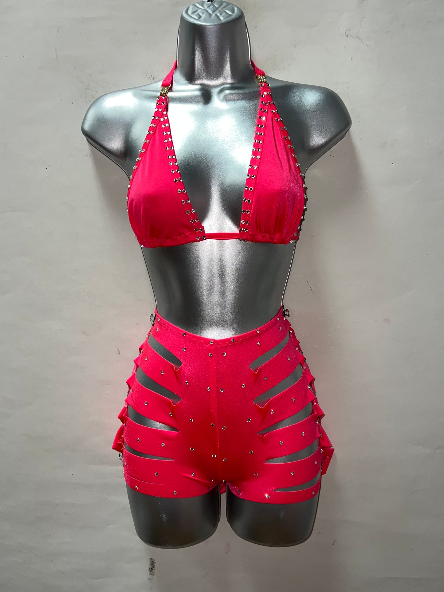 Two Piece High Waist Shorts with Slits