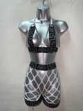 TWO PIECE FISHNET WITH CHAINS