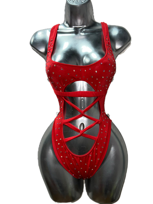 RED ONE PIECE BODYSUIT