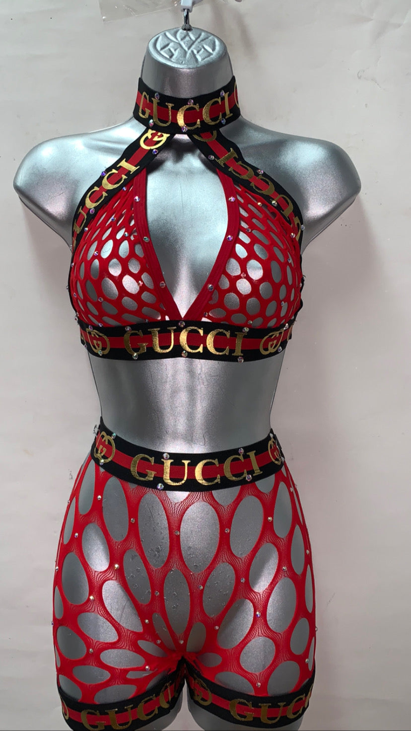 TWO PIECE FISHNET SET