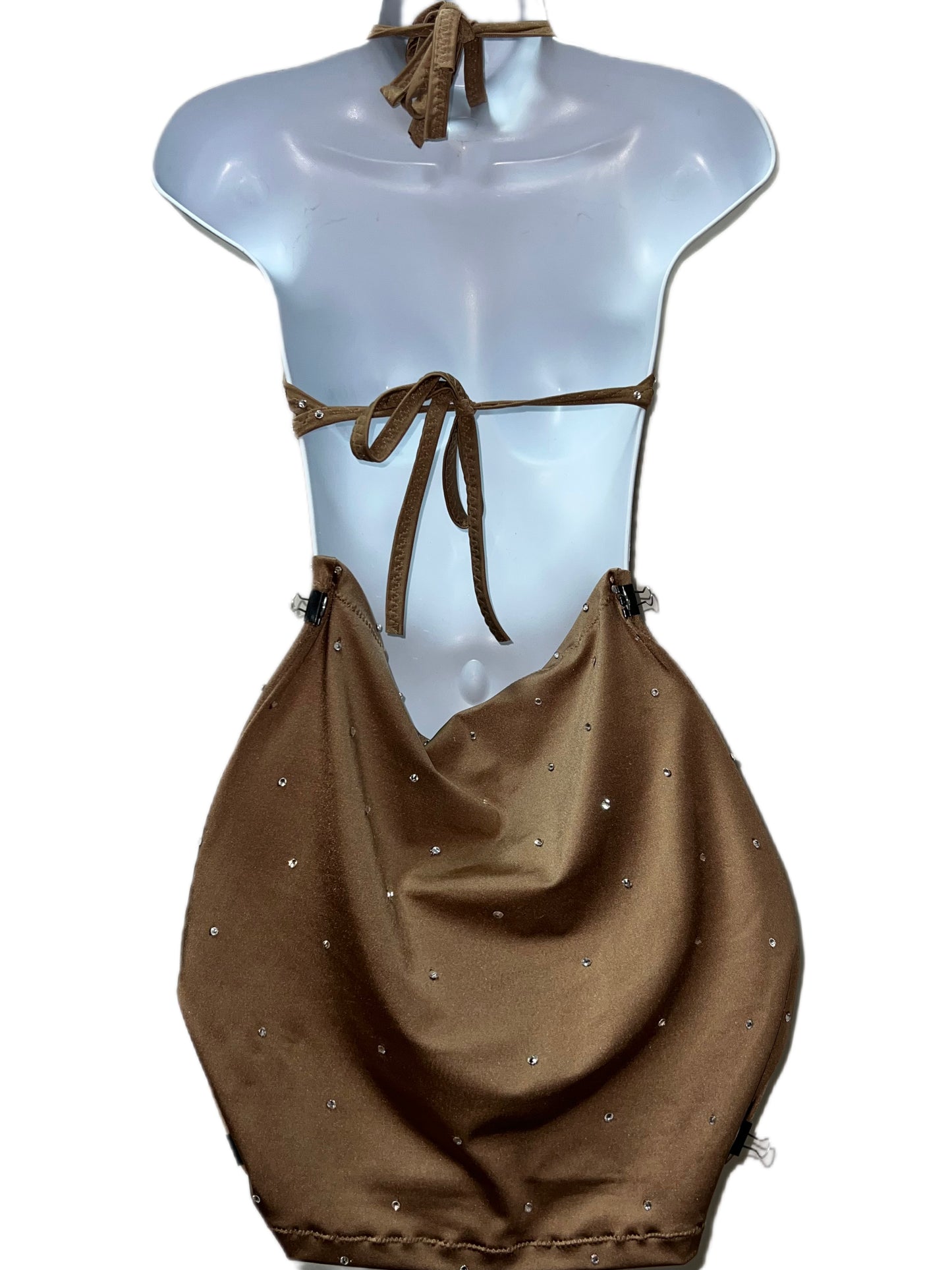 Two Piece Nude Skirt Set