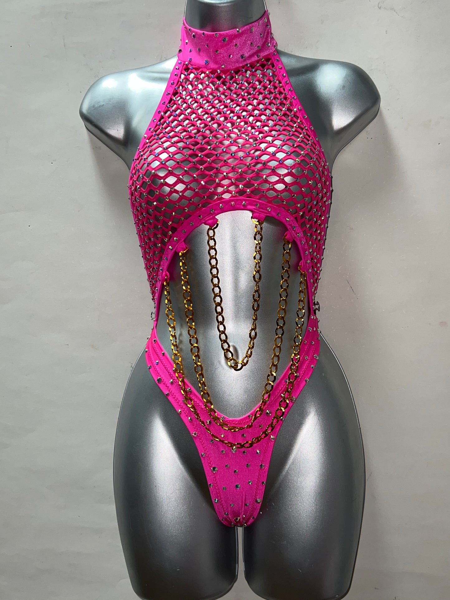 One Piece Chained Fishnet Ensemble