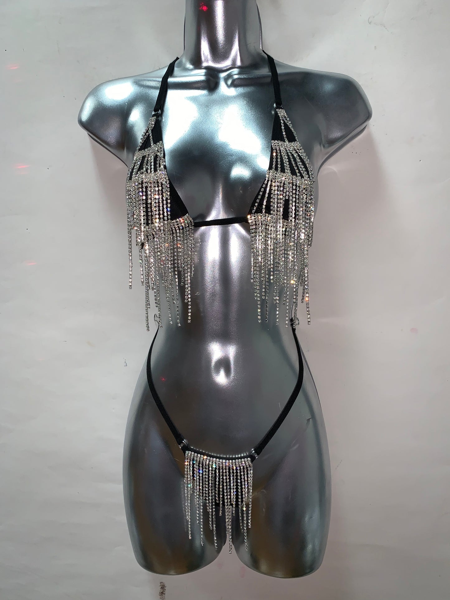 2PC RHINESTONE FRINGE