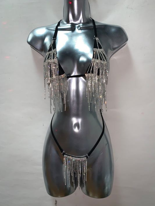 2PC RHINESTONE FRINGE