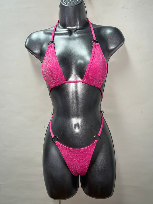 Two Piece Pink Lurex Set