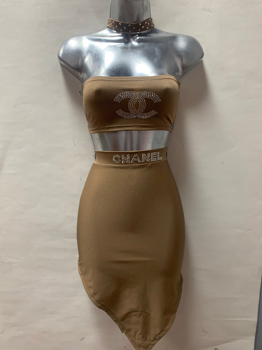 Two Piece Lycra Skirt Set