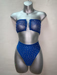 BLUE TWO PIECE WITH RHINESTONES