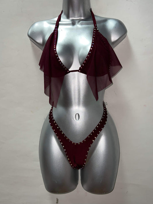 TWO PIECE DARK RED SET