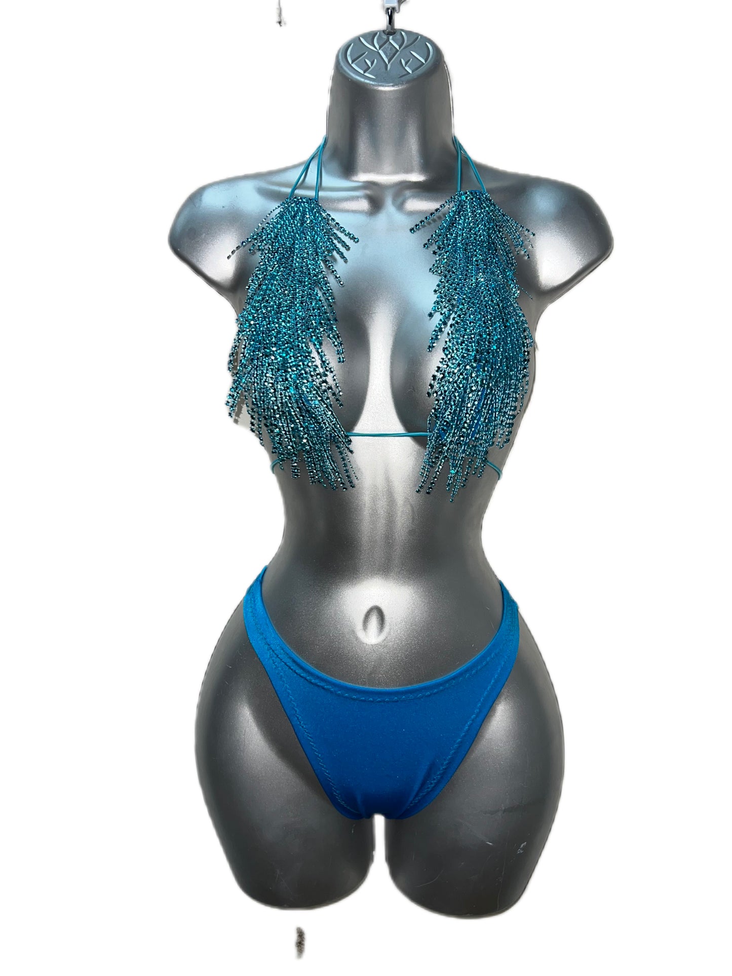 Two Piece Blue Fringe Set