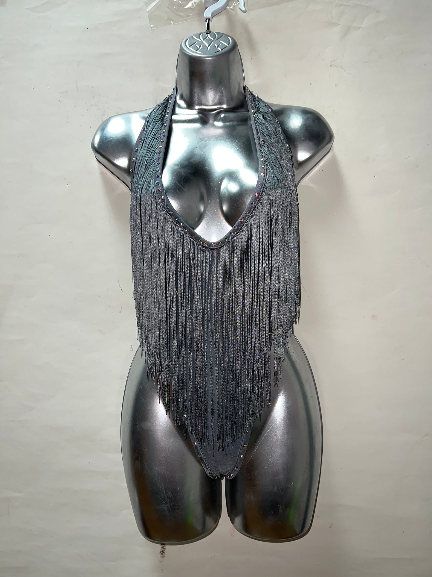 One Piece Gray Fringe Ensemble