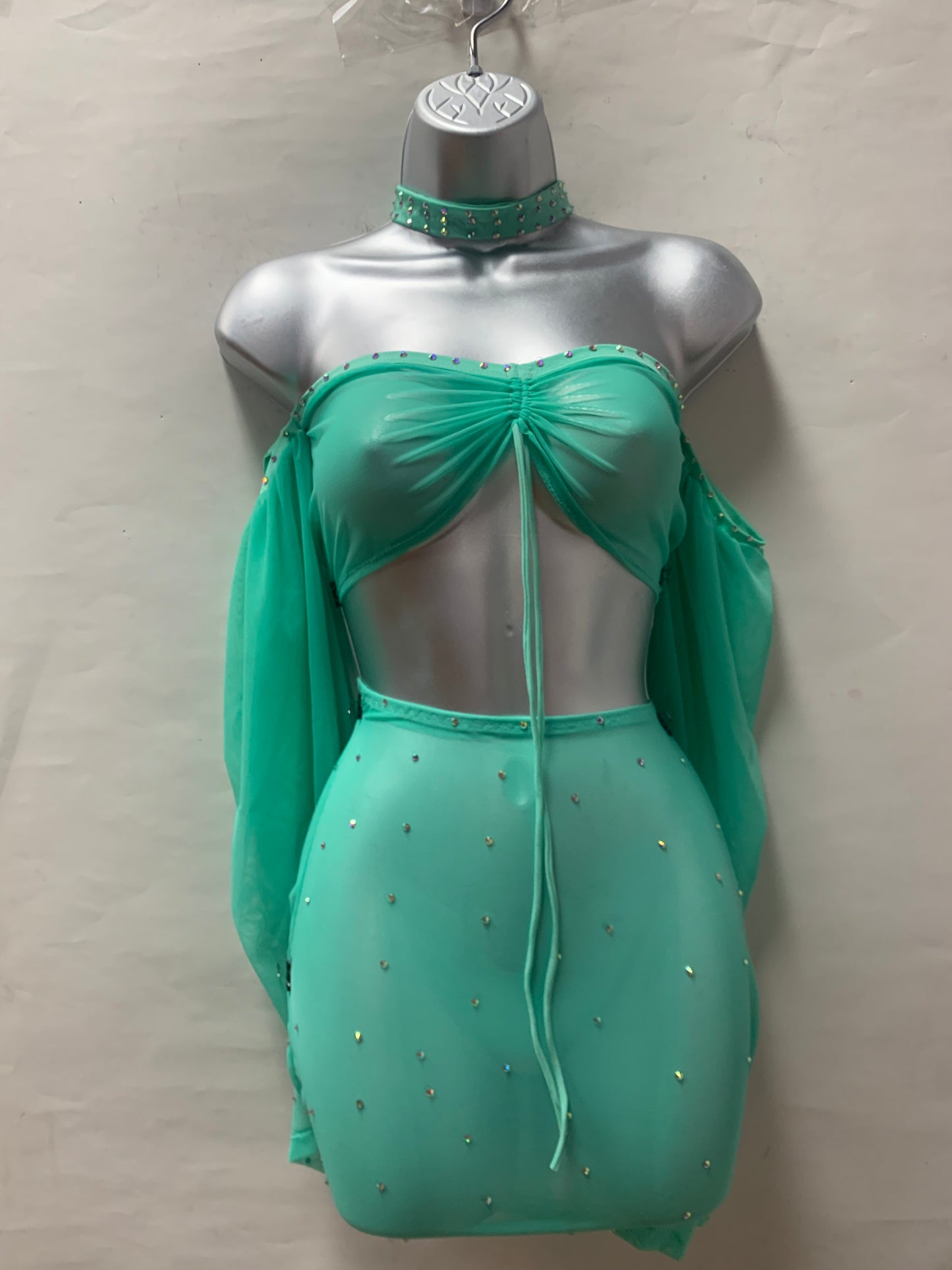 Three Piece Mint Skirt Set