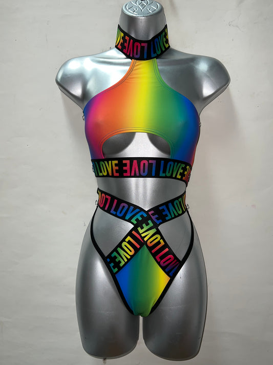 Two Piece Crop Top Pride Short Set