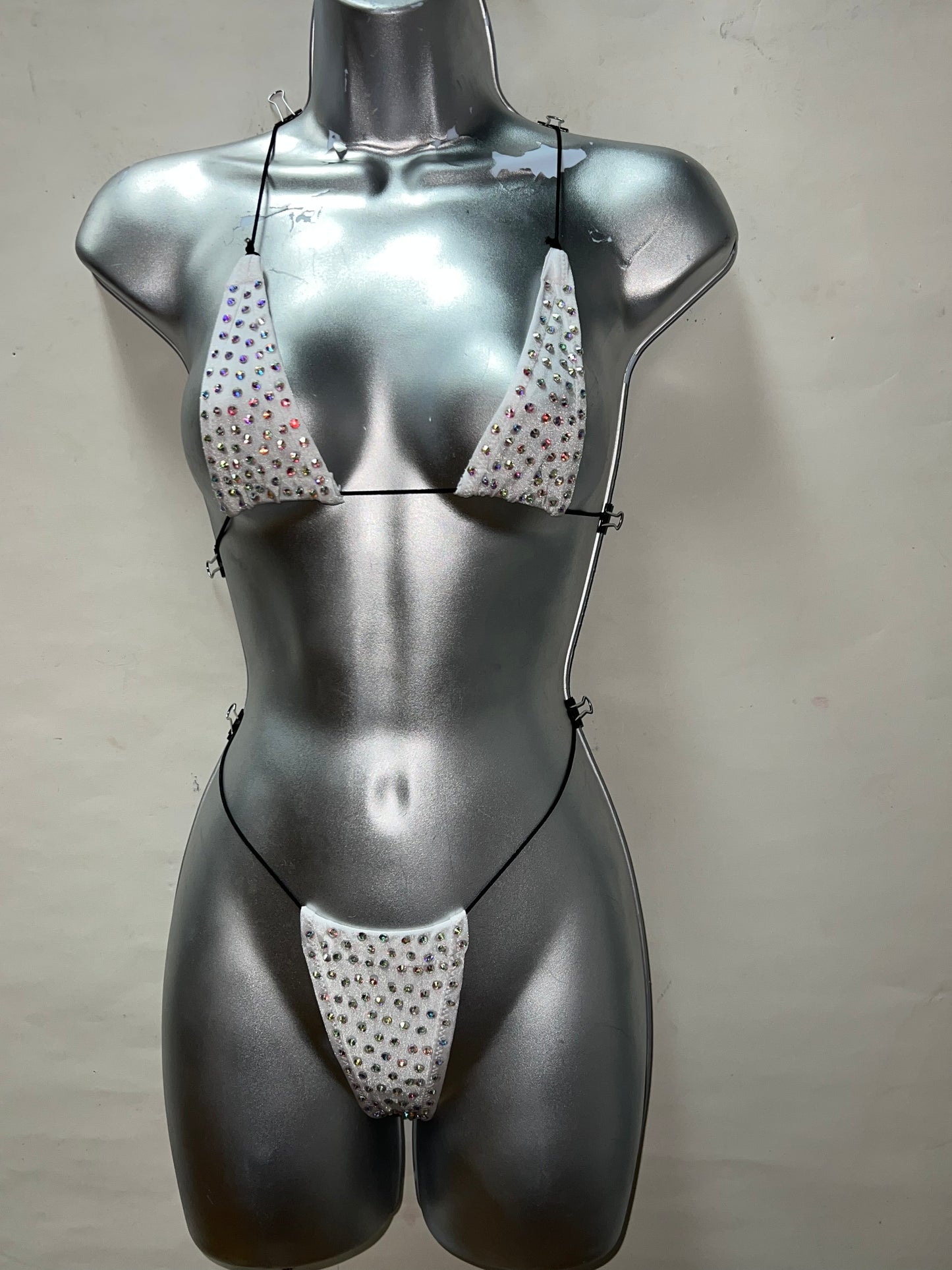 Two Piece White Rhinestone Set