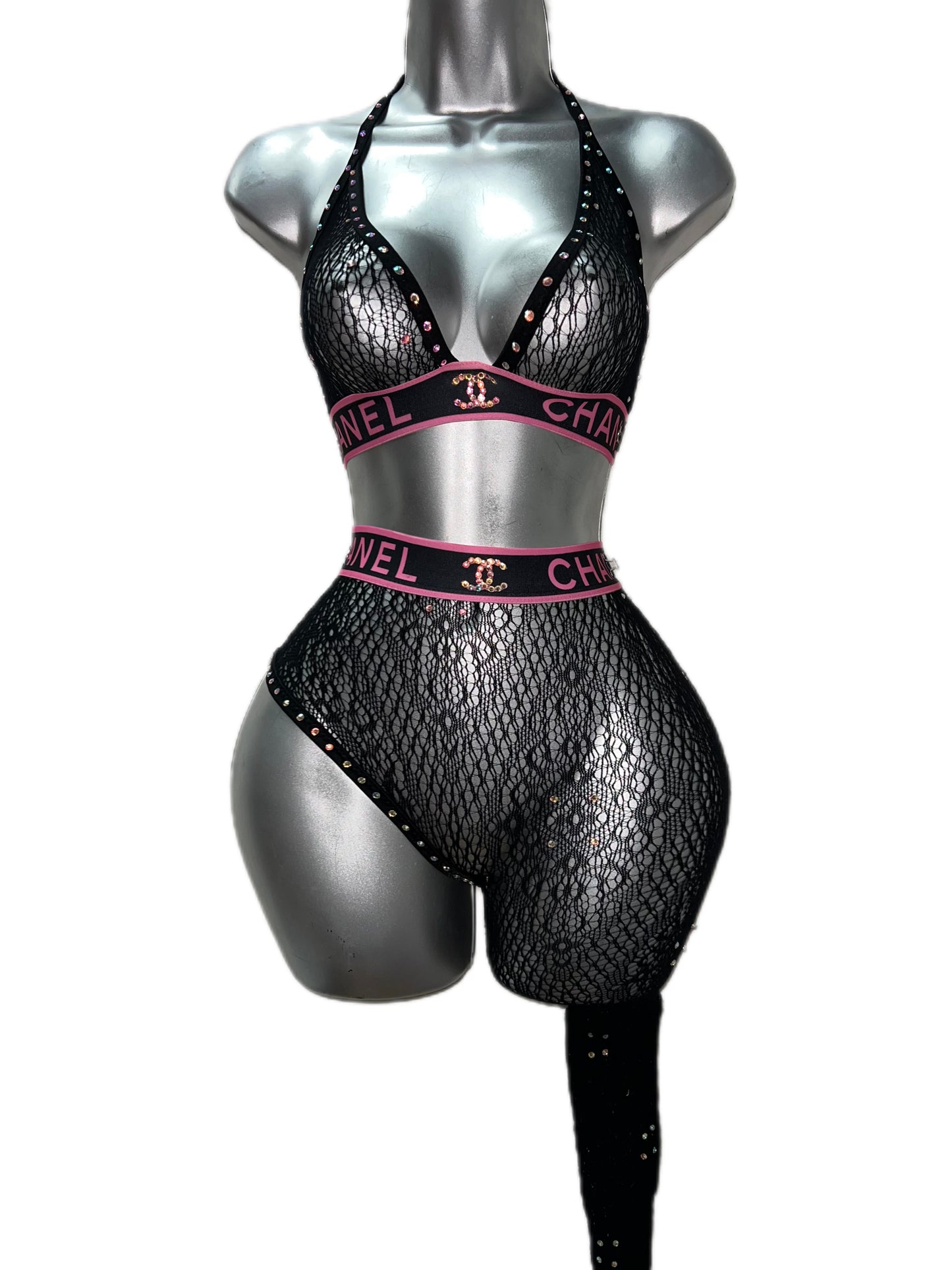 PINK AND BLACK TWO PIECE SET