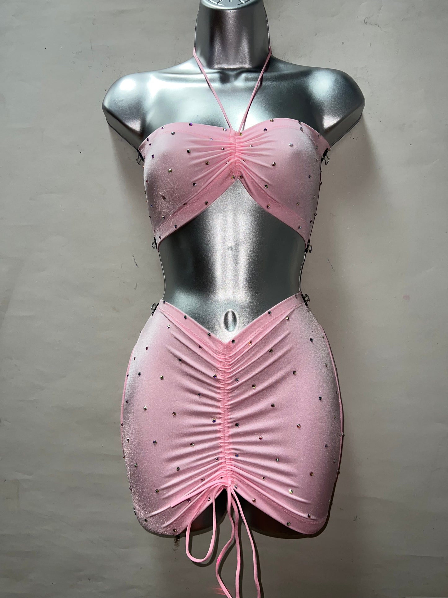 Two Piece Pink Skirt Set