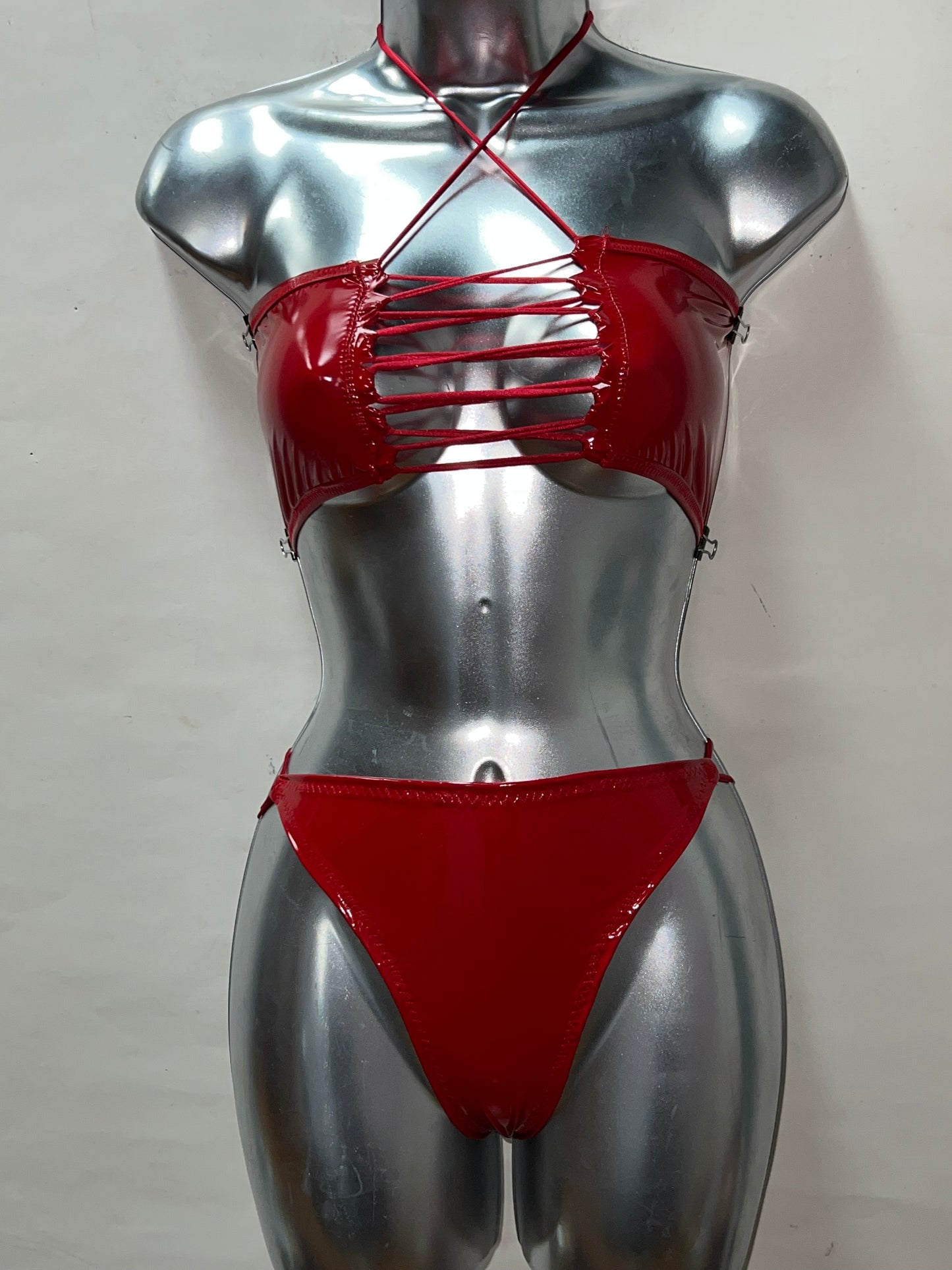 Two Piece Red Vinyl Set