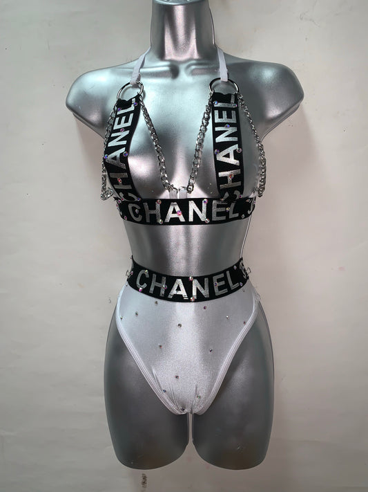 WHITE TWO PIECE WITH CHAINS