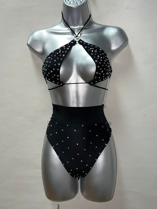 Two Piece Blk High Waist Set