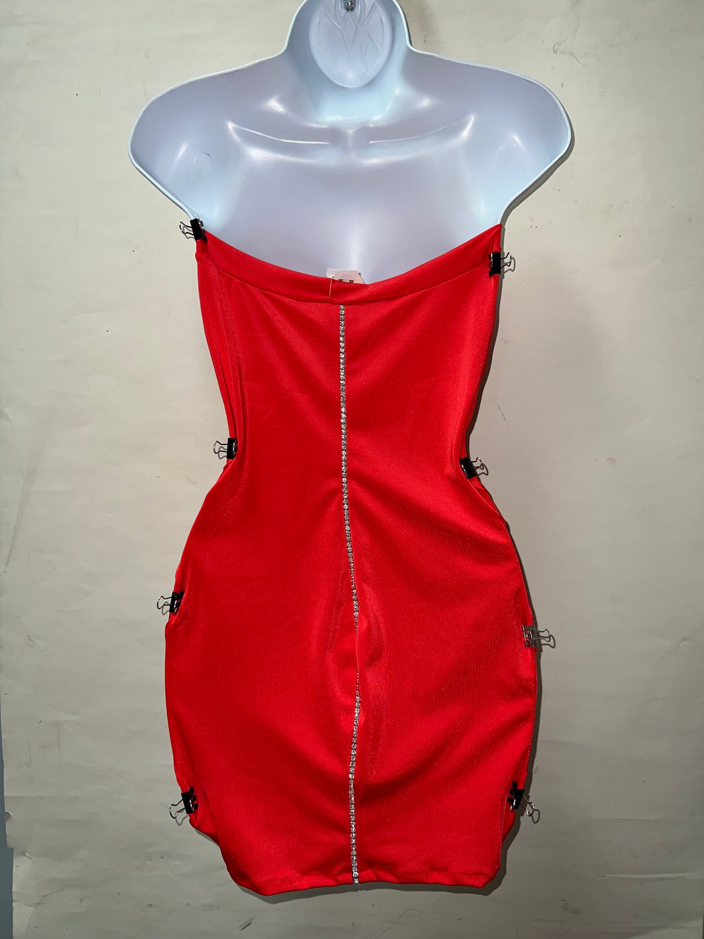 Rhinestone Red Tube Dress