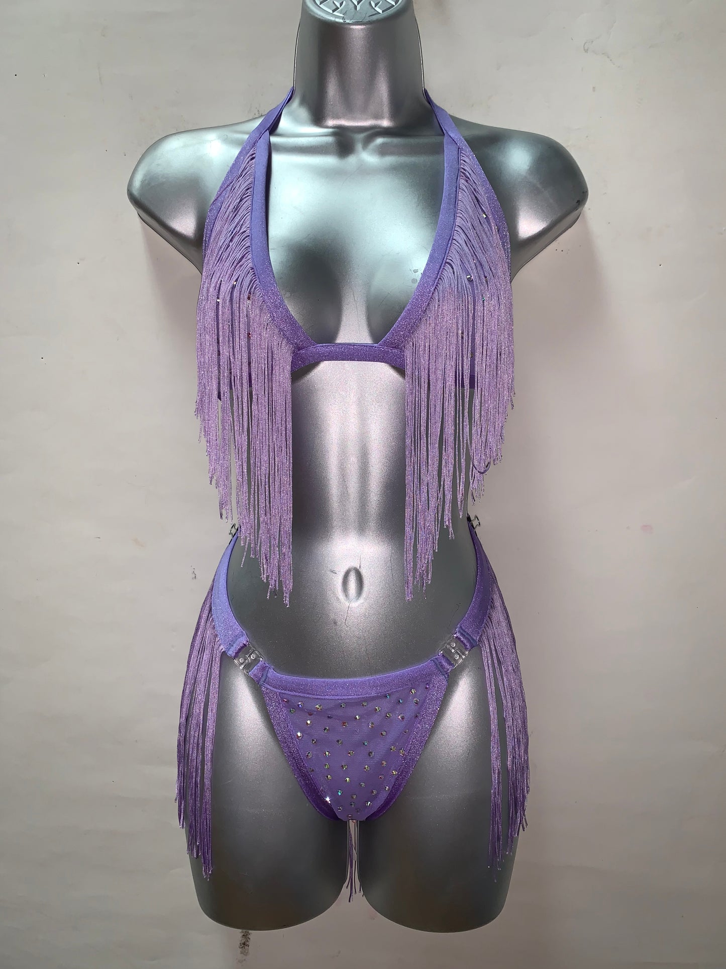 LAVENDER FRINGE TWO PIECE