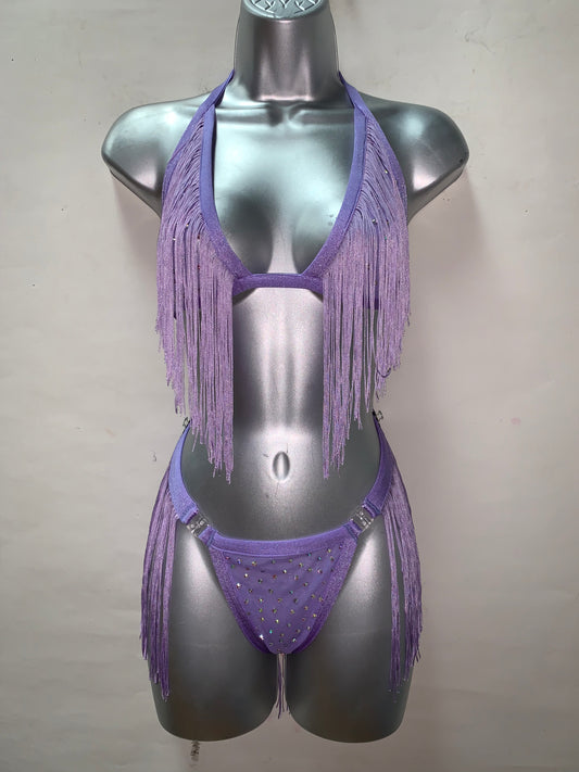 LAVENDER FRINGE TWO PIECE