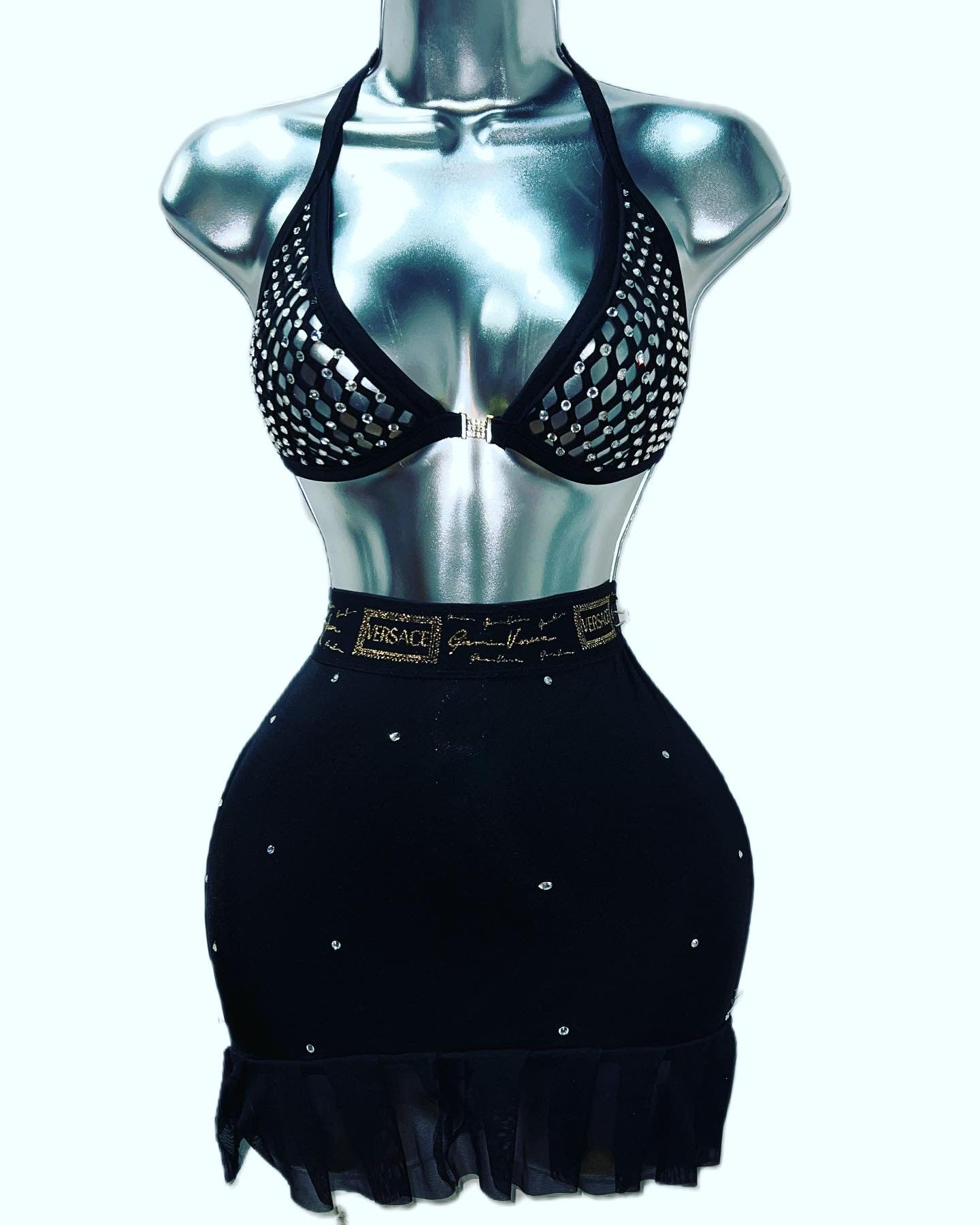 Two Piece Blk Skirt Set