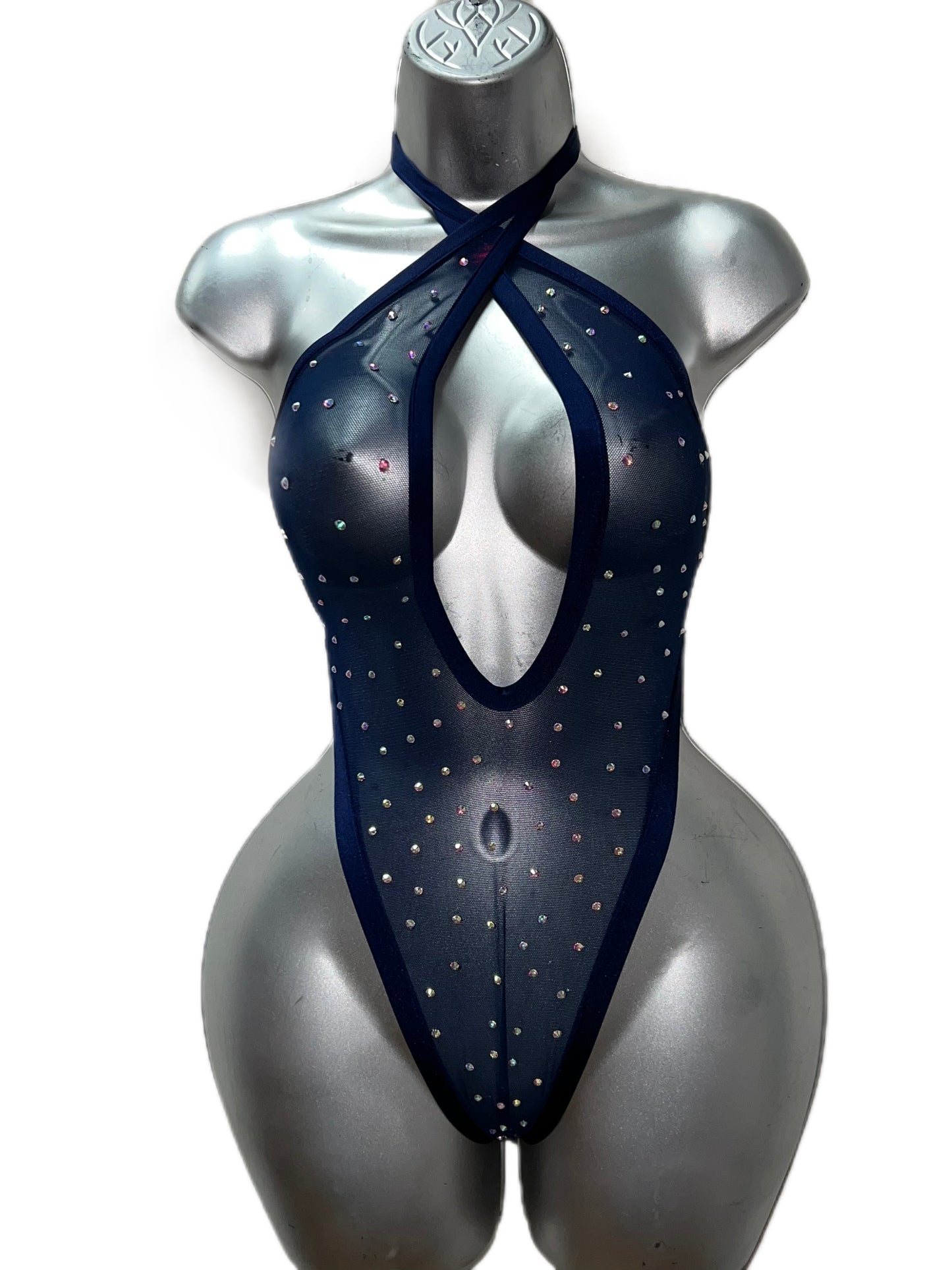 NAVY BLUE SHEER ONE PIECE