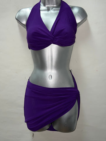 Two Piece Purple Skirt Set
