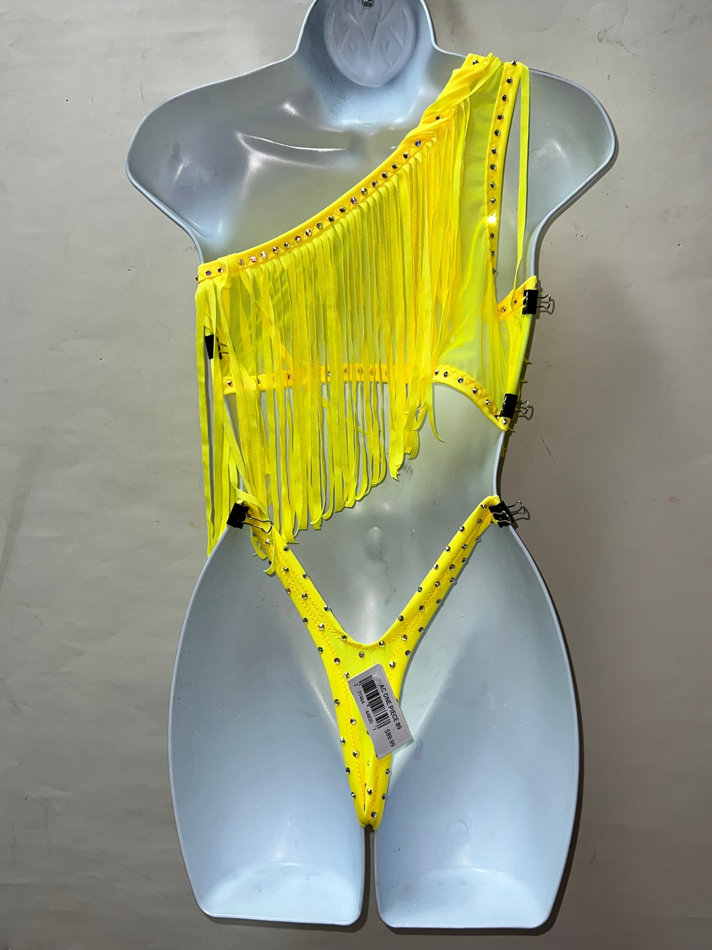 Two Piece Yellow Fringe Short Set
