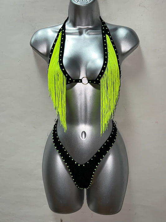 Two Piece Neon Fringe Set