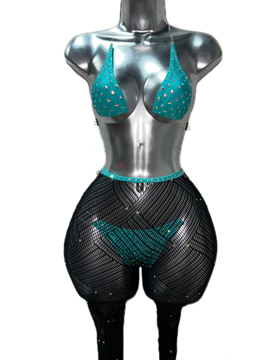 TEAL THREE PIECE PANTS SET