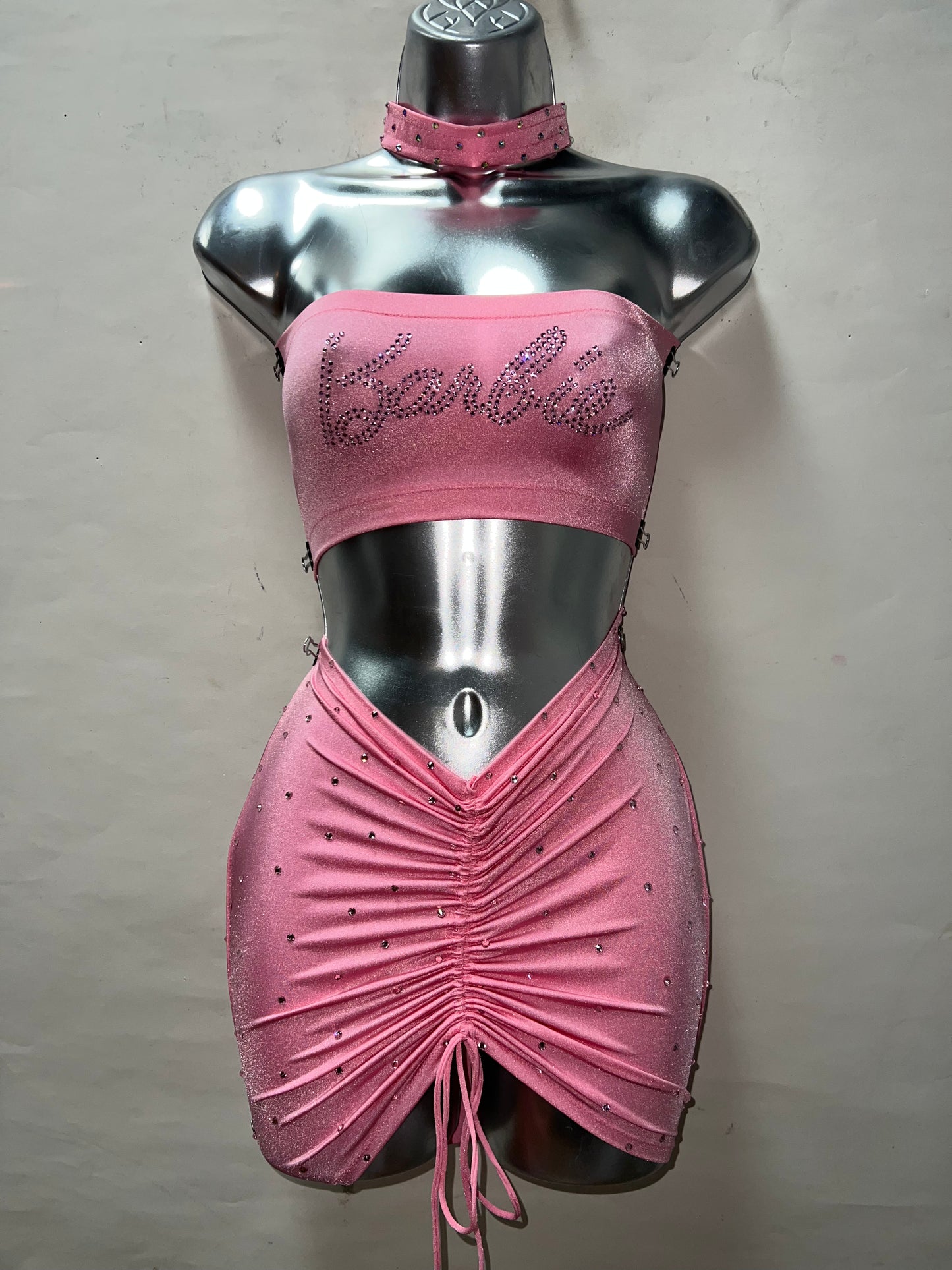 Three Piece Pink Skirt Set