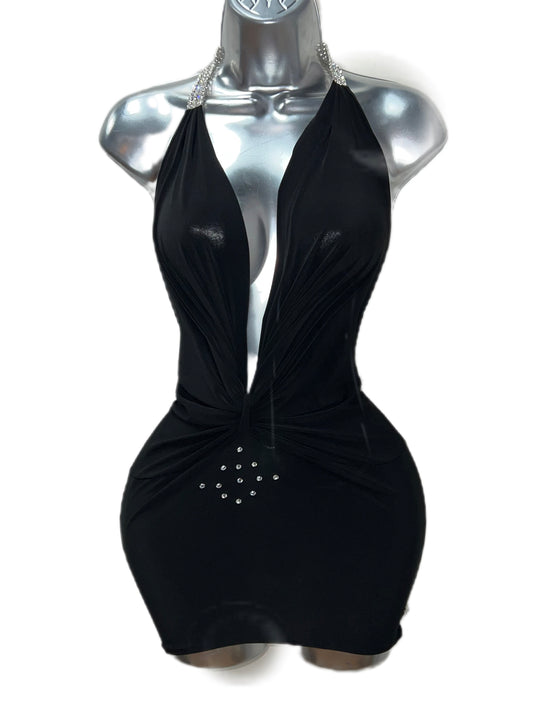 Black Rhinestone Dress