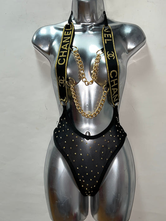 One Piece Chain Suspenders Set