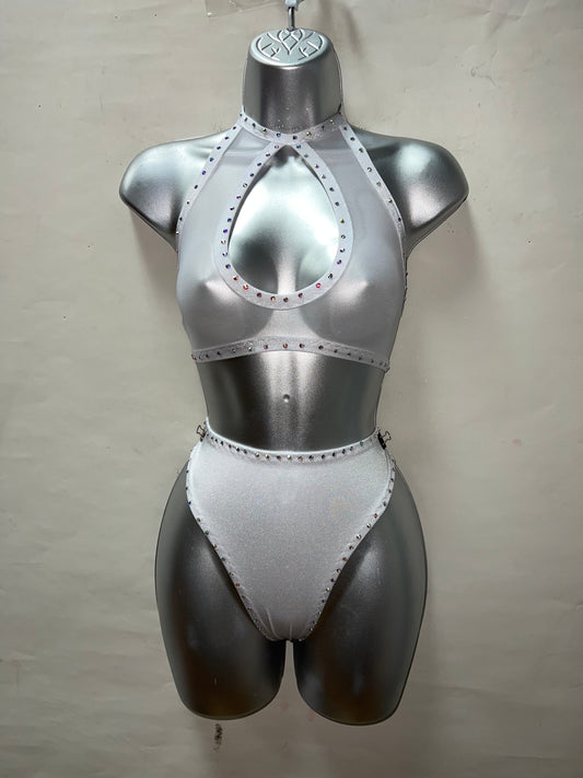 Two Piece White High Waist Set