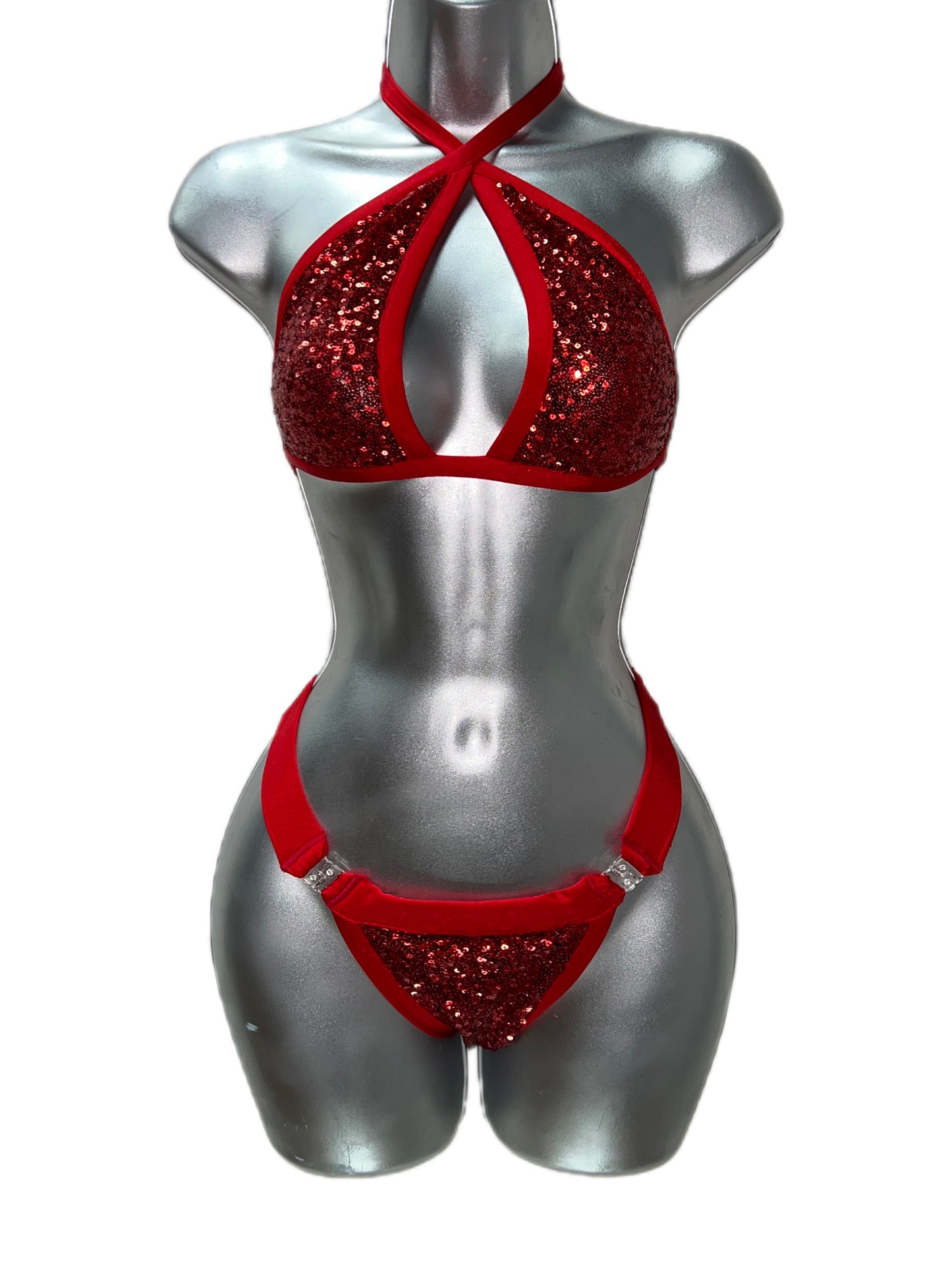 SEQUIN RED TWO PIECE