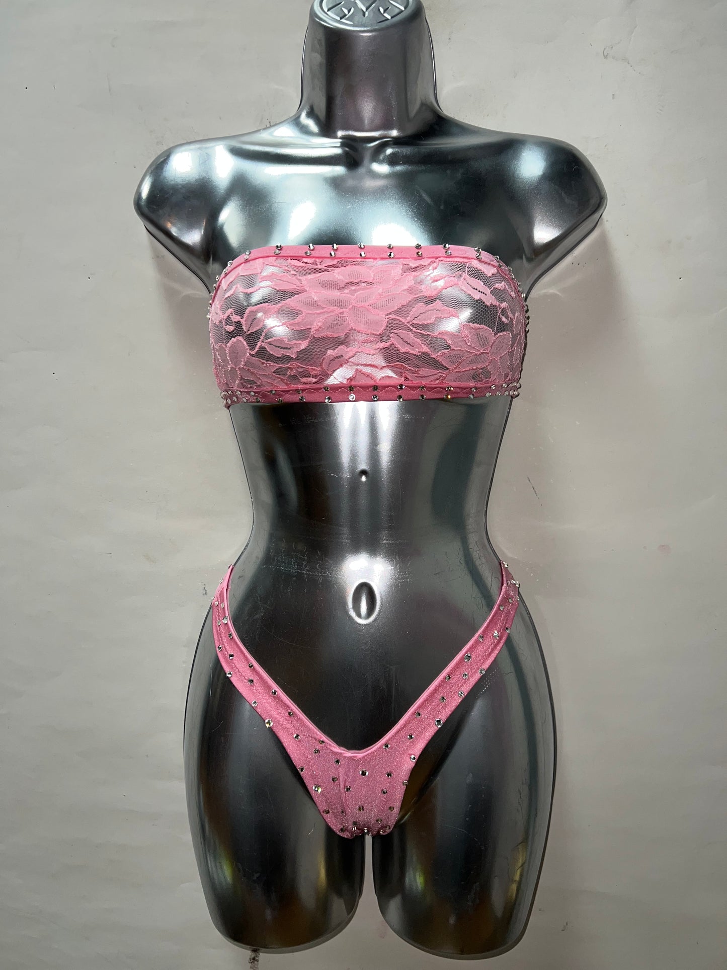 Two Piece Pink Lace Set