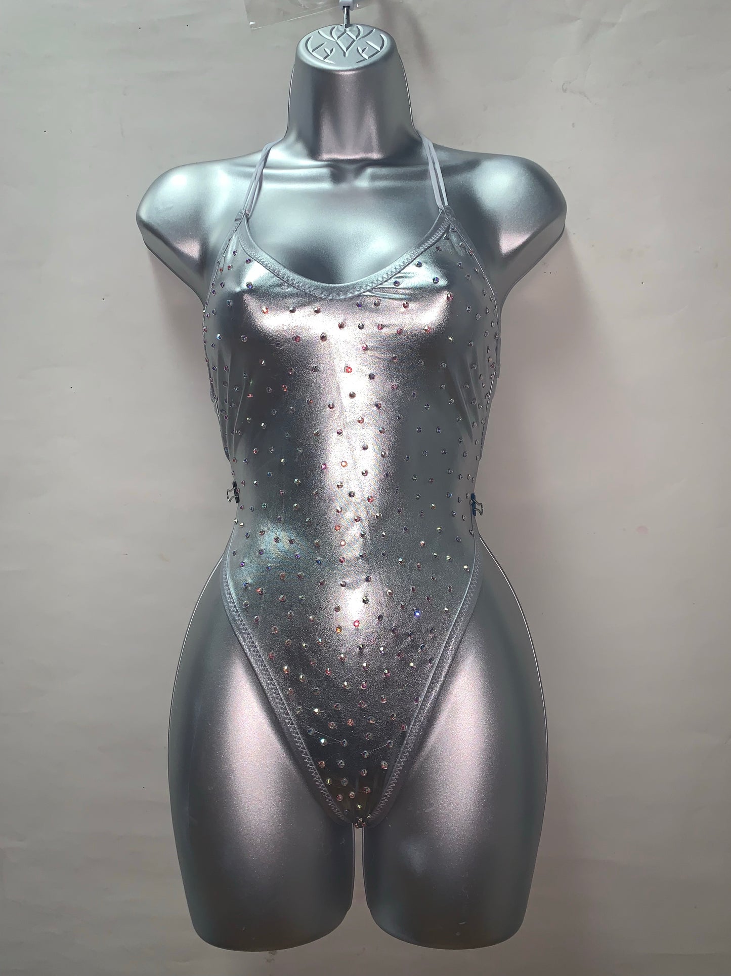 SILVER WET LOOK ONE PIECE