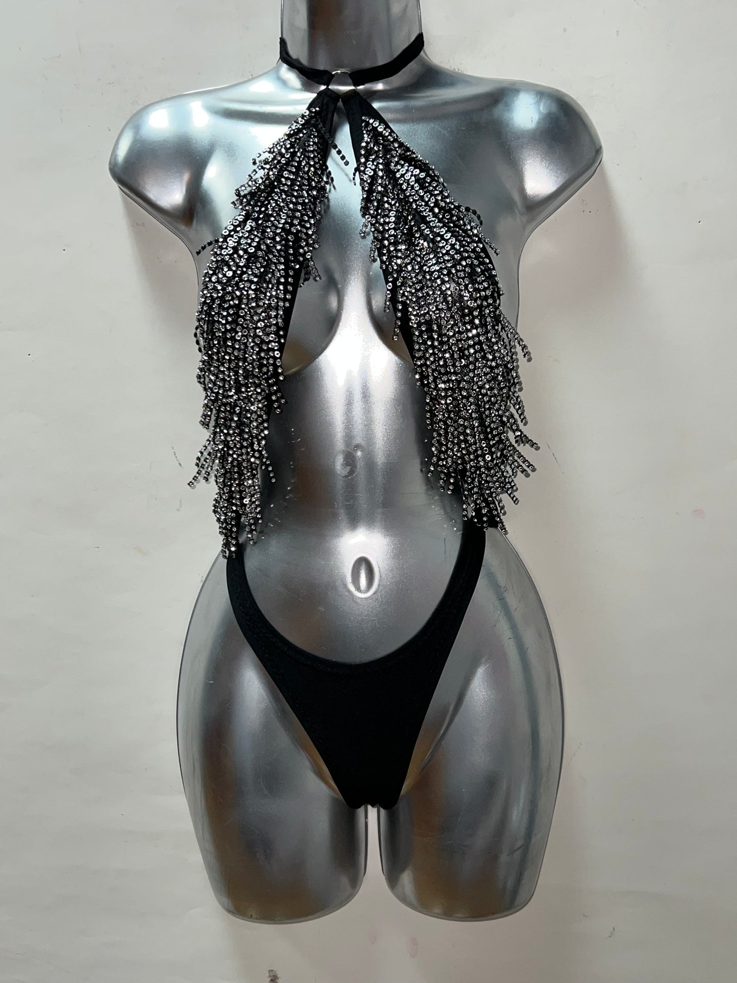 Two Piece Blk Fringe Set