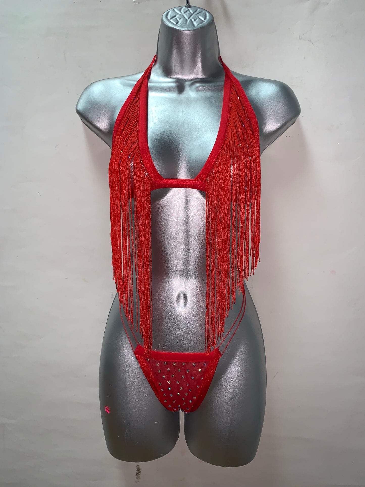 RED FRINGE TWO PIECE SET