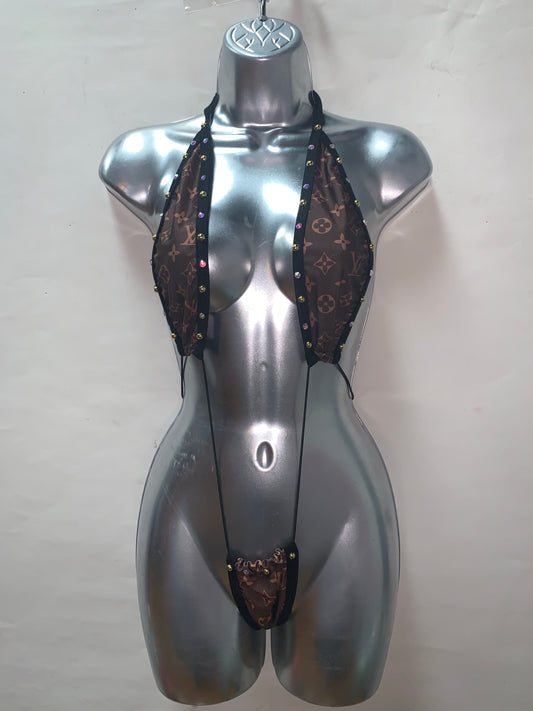 One Piece Rhinestone Slingshot