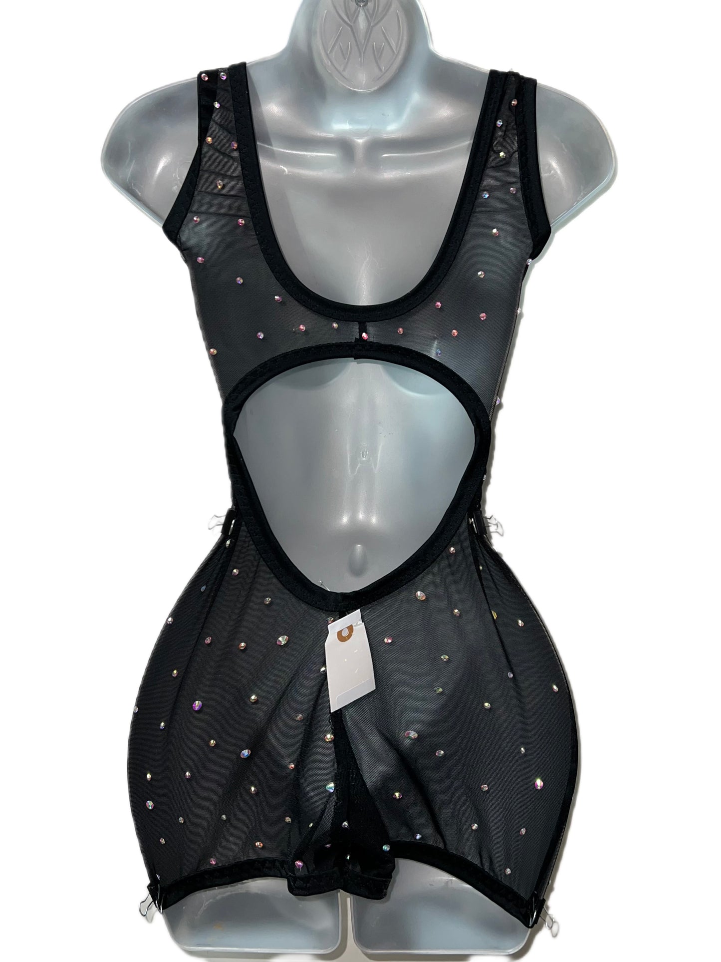 BLACK ONE PIECE SHORTS SET