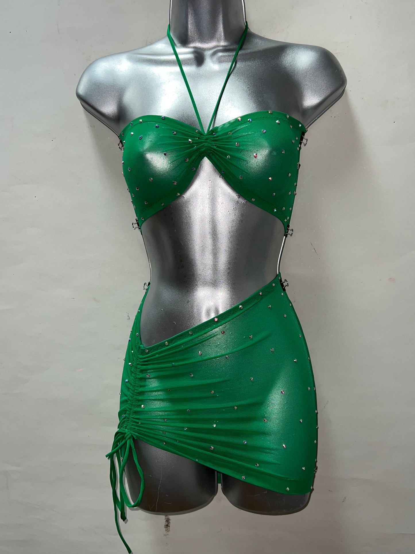 Two Piece Green Skirt Set