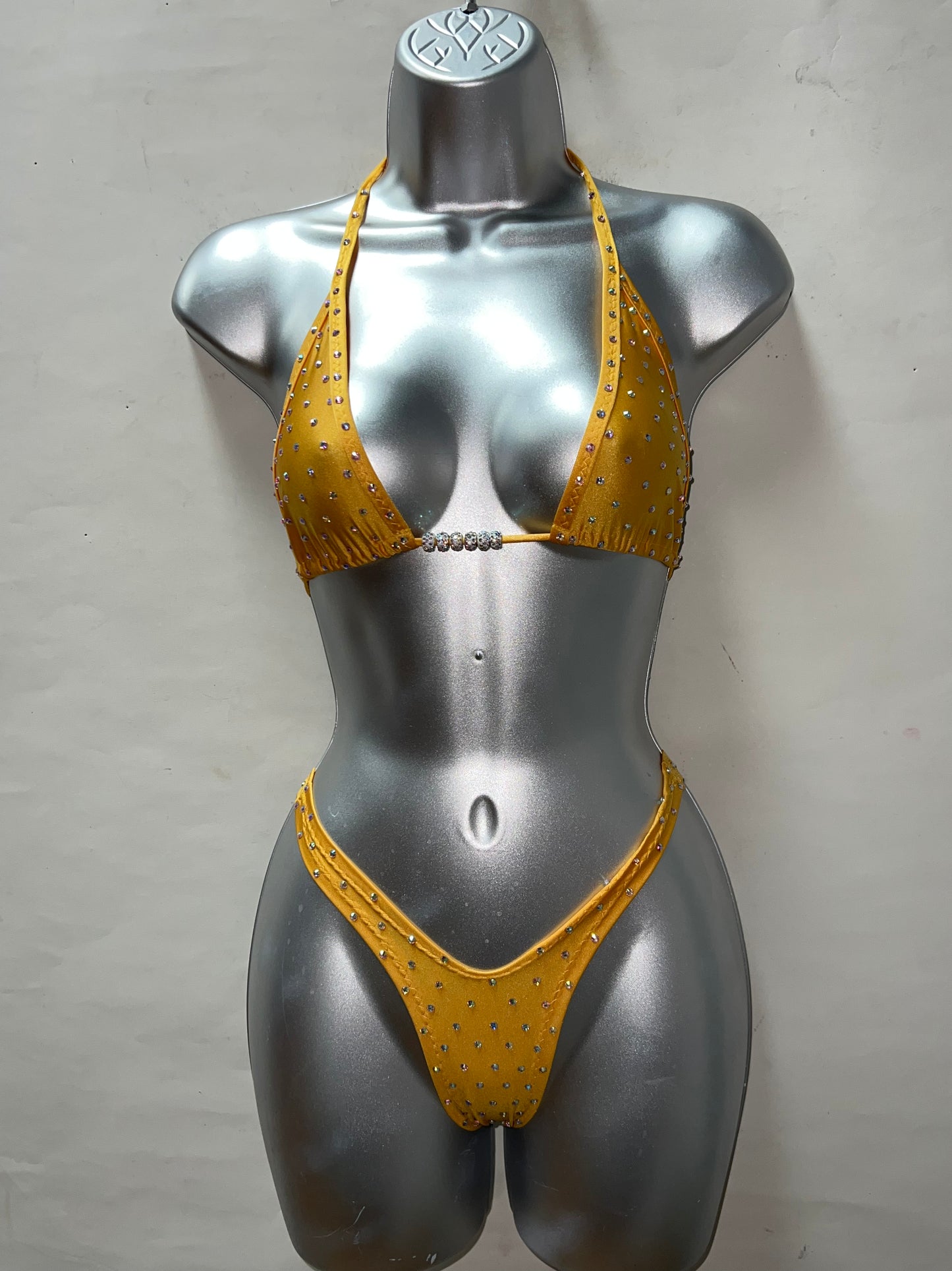 Two Piece Mustard Thong Short Set