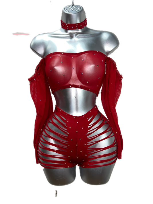 Two Piece Slit Shorts Set