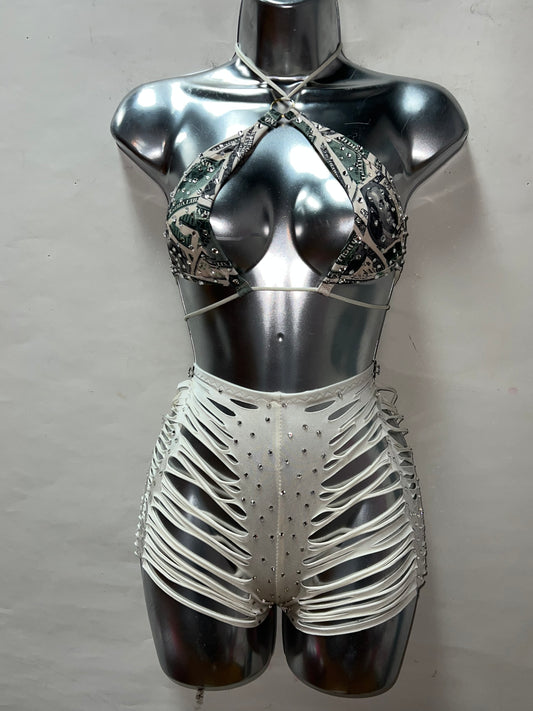 TWO PIECE MONEY SHORTS SET